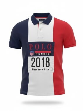 Polo Ralph Lauren 2018 US Open NYC Color-Block Polo Shirt Mens Medium